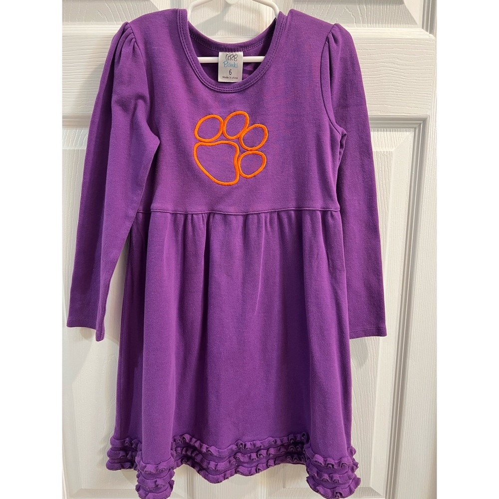 Girls Purple Clemson Dress, size 6